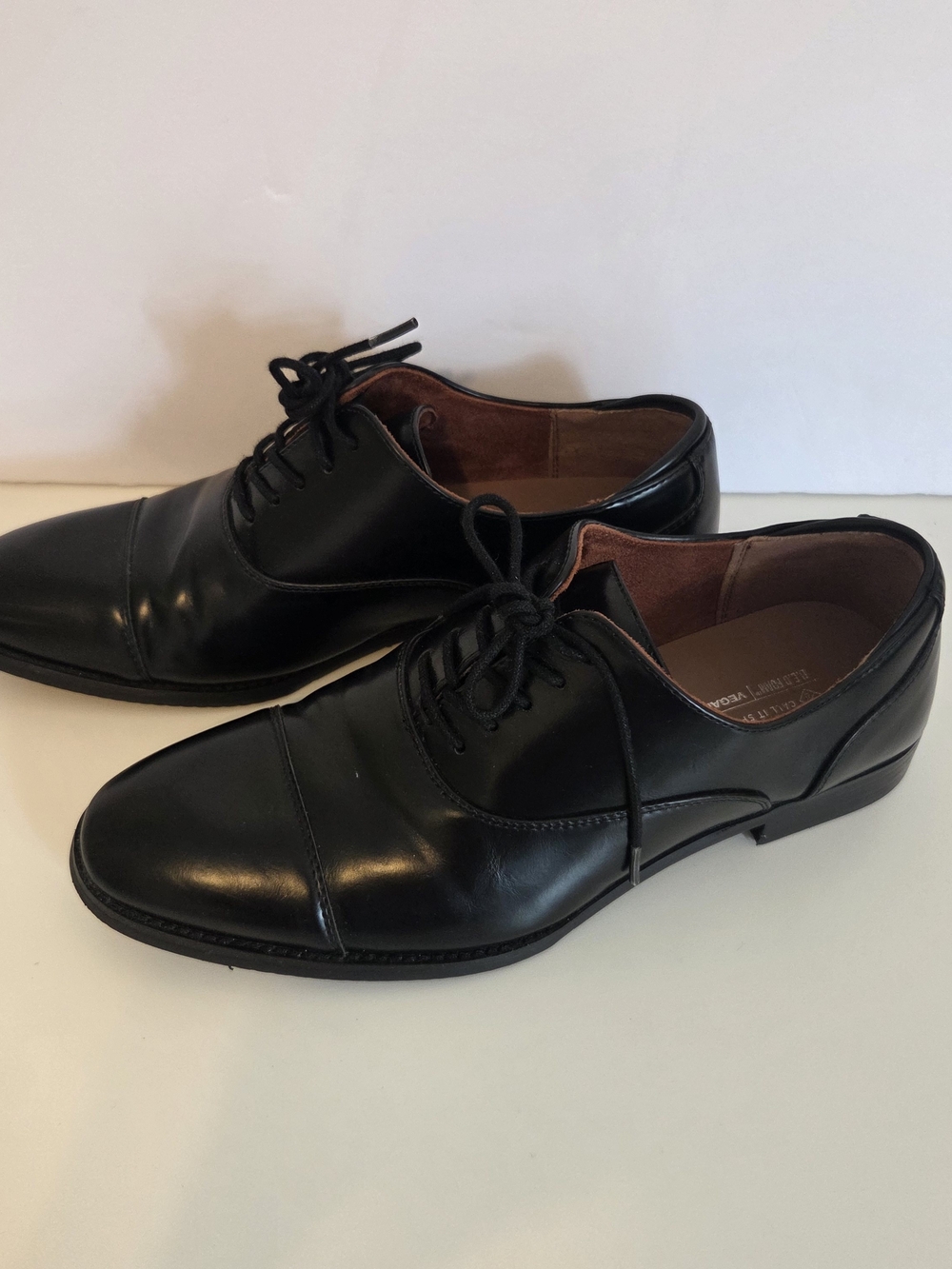 Call It Spring Black Leather Lace-Up Derby Shoes Size 7.5